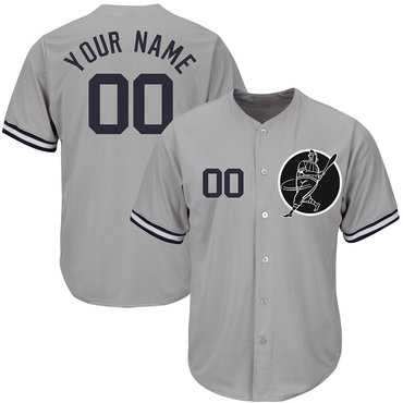 Yankees Gray Customized Cool Base New Design Jersey,We sell and wholesale Yankees Gray Customized Cool Base New Design Jersey on line form chian!